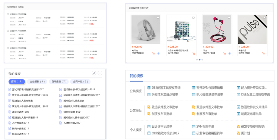 OA門戶分類表單類、信息底表類、流程模板類